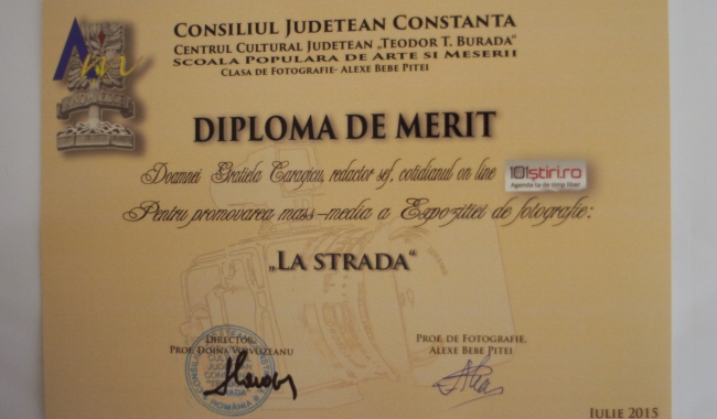 Sursa foto: www.101stiri.ro-Daniel TITIRICĂ  www.101stiri.ro a primit Diploma de Merit pentru mediatizarea evenimentului